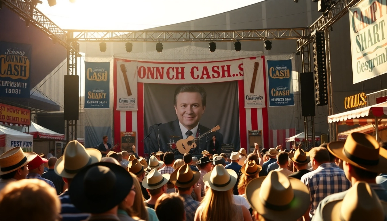 Enjoy the vibrant atmosphere of the Johnny Cash Birthday Bash, celebrating at johnnycashbirthday.com.