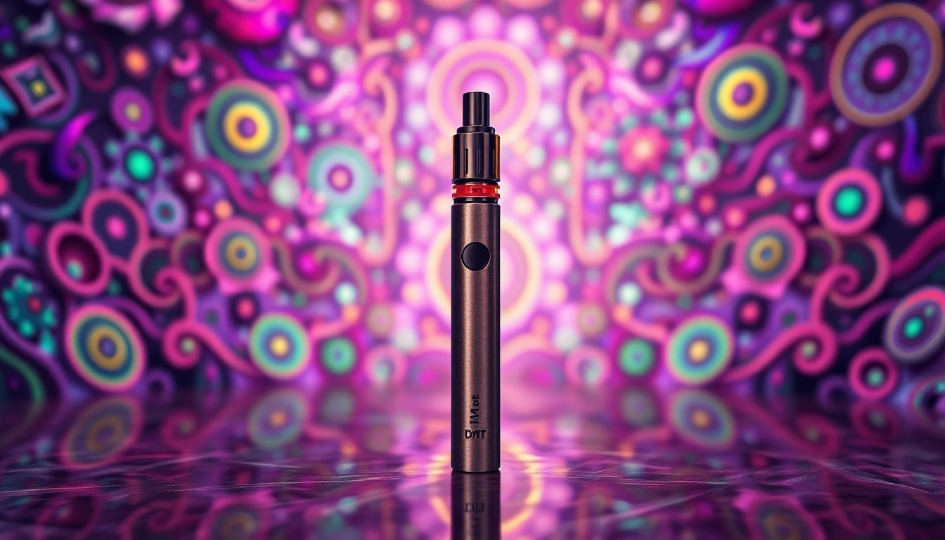Find where to buy dmt with an artistic DMT vape pen showcasing its vibrant design.