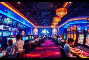 Exciting online gaming scene showcasing ev88win.live with modern casino elements and vibrant atmosphere.