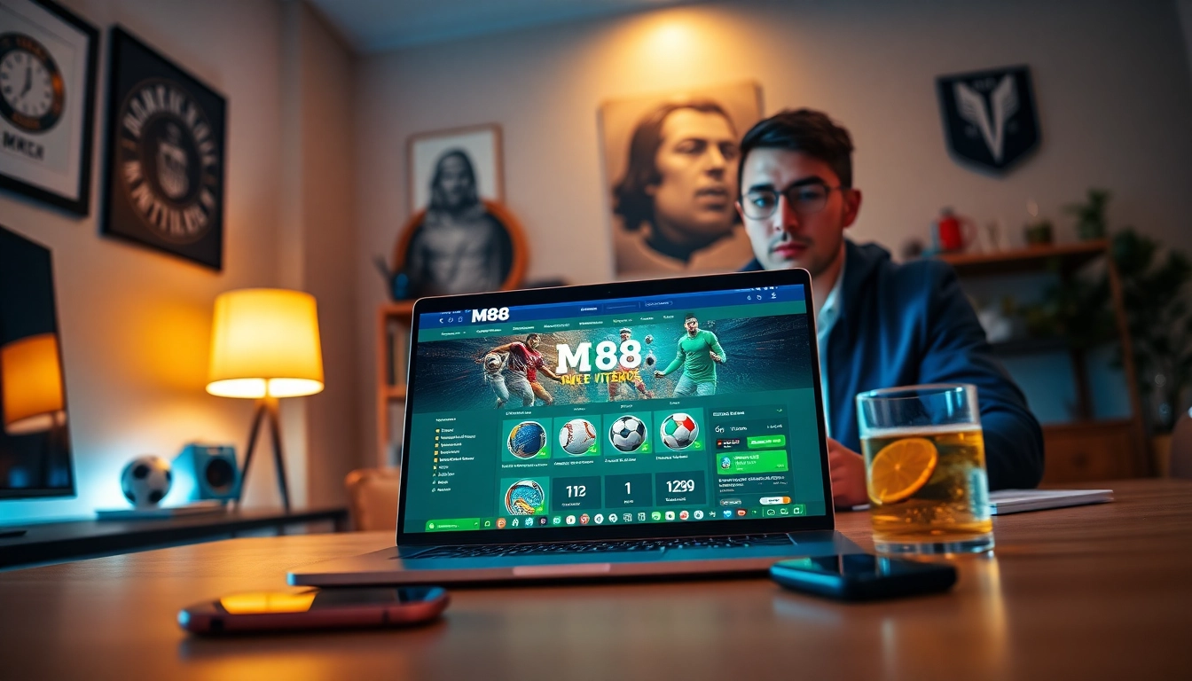 M88.com.mx showcases an engaging online betting experience in a modern home office setting.